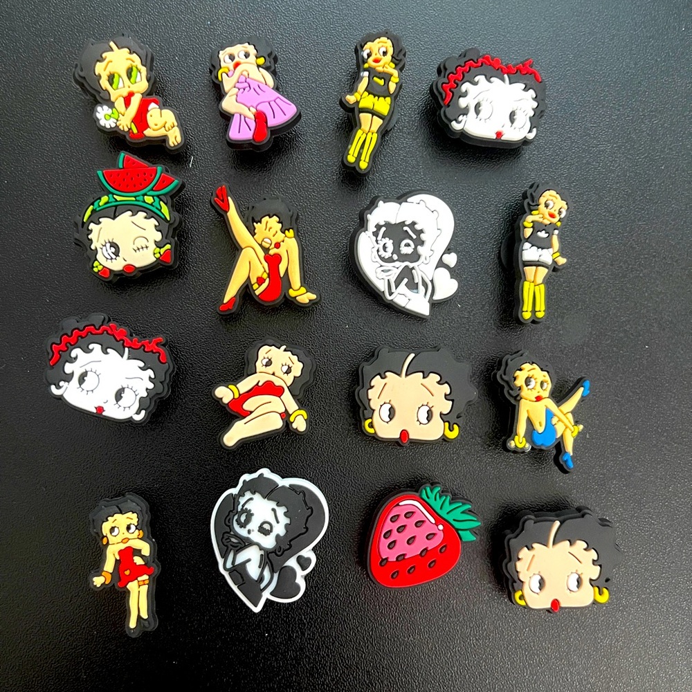 Betty Boop croc charms set